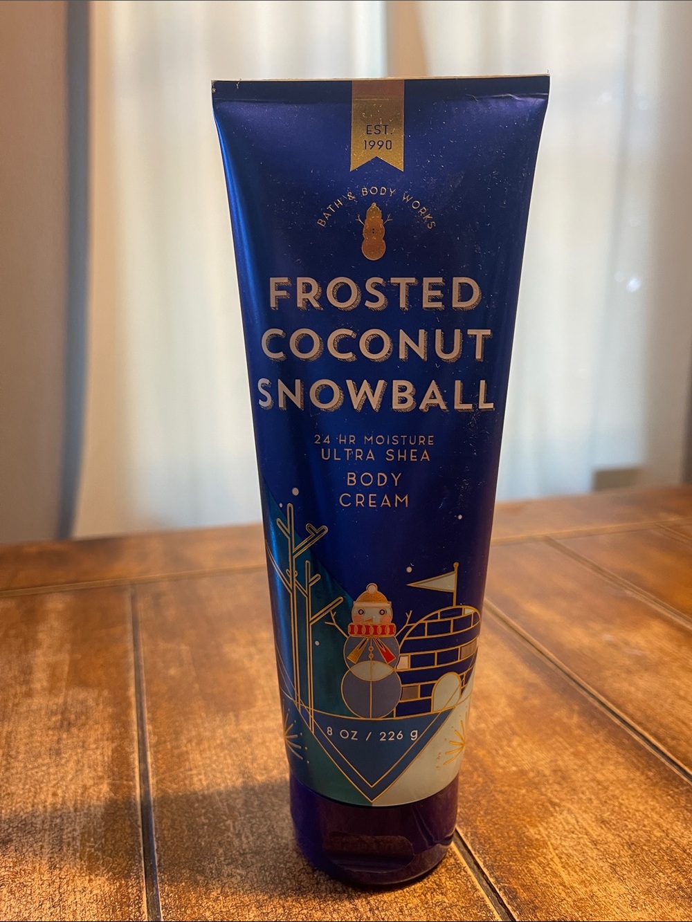 Bath & Body Works Frosted Coconut Snowball Body Cream - Blue & Gold